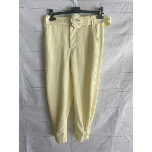 Proenza Schouler White Label Yellow Belted Pants W/Cinch Hem Women’s Size 0 - Picture 1 of 6
